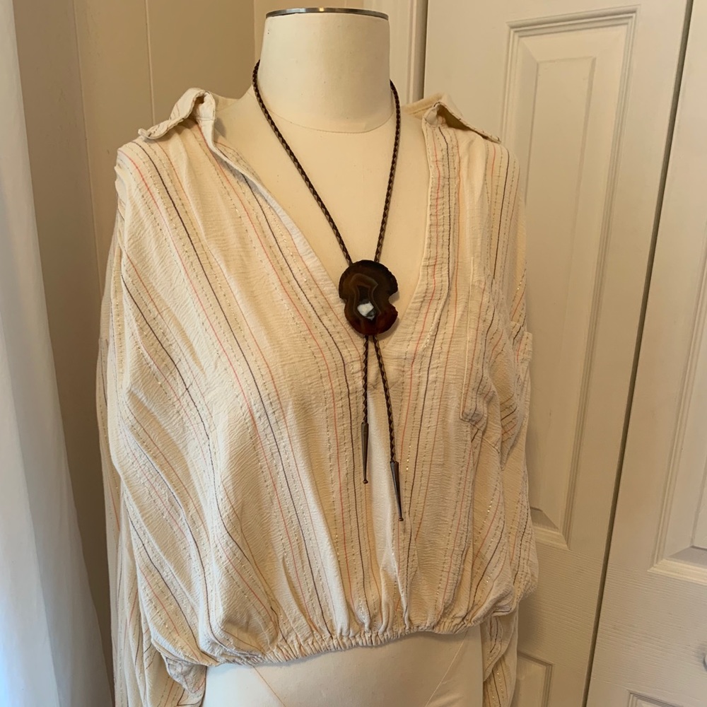 Free People cropped gauze top
